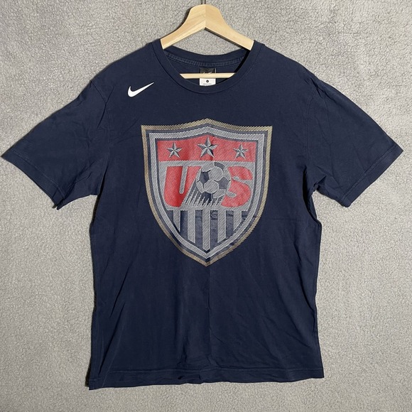 Nike Other - Nike USA Soccer T-Shirt Men Large Blue U.S. Crest Logo Athletic Fit Cotton